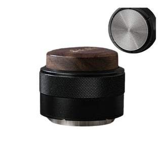 Yozcoffee Espresso Distribuidor Tamper 51/58mm Walnut Wood Puck Prep Black/Silver — imagen del producto