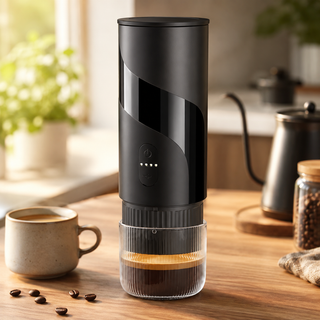 Yozcoffee Portable Espresso Maker 51mm 2-en-1 Terreno & Cápsula Negro — vista alternativa