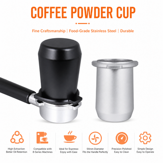 Yozcoffee Breville Espresso Copa de Dosificación 54mm Aleación de aluminio negro/plata — vista alternativa