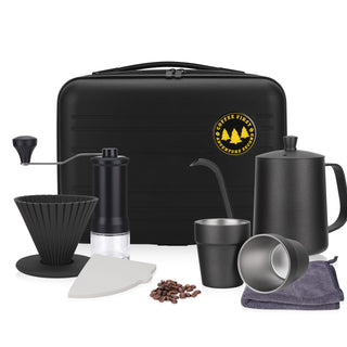 Yozcoffee Pour Over Coffee Set 9-Piece Burr Grinder Dripper Kit Negro — imagen del producto