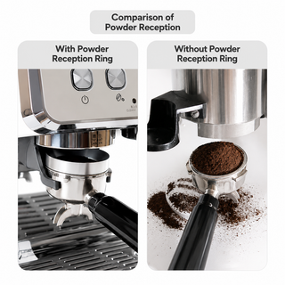 Yozcoffee Espresso Dosificación embudo 51/53/58mm Plata de acero inoxidable magnético — vista alternativa