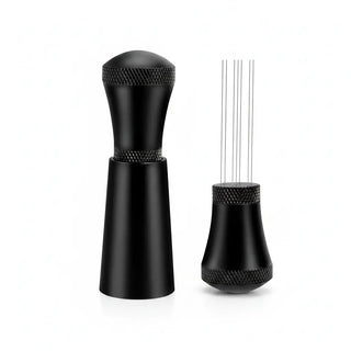 Herramienta de distribución WDT para espresso Yozcoffee con 7 agujas, aluminio, plata/negro — imagen del producto