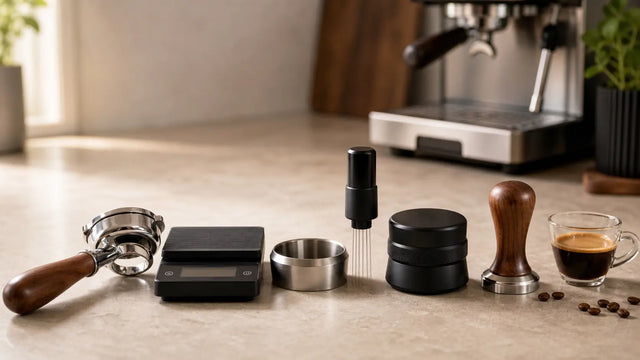 Lista de comprobación para preparar el puck de espresso con limpieza