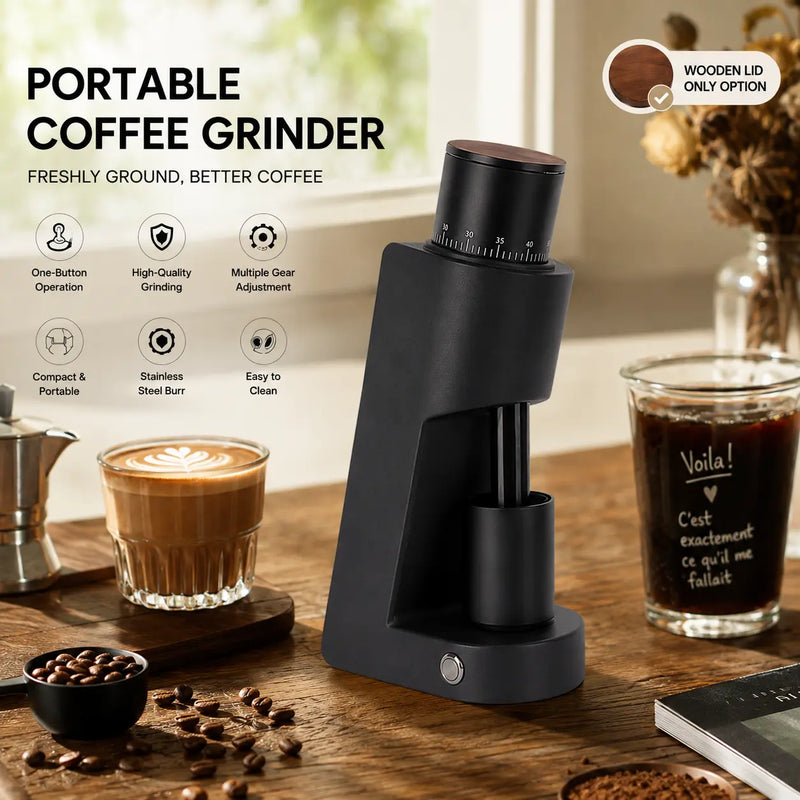 Electric Burr Coffee Grinder  40 Settings Steel Burr & Wood Lid - imagen del producto