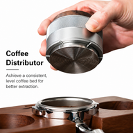 Yozcoffee Espresso Distribuidor Tamper 51/58mm Walnut Wood Puck Prep Black/Silver - miniatura 2