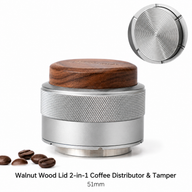 Yozcoffee Espresso Distribuidor Tamper 51/58mm Walnut Wood Puck Prep Black/Silver - miniatura 4