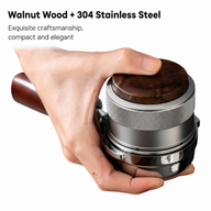 Yozcoffee Espresso Distribuidor Tamper 51/58mm Walnut Wood Puck Prep Black/Silver - miniatura 5