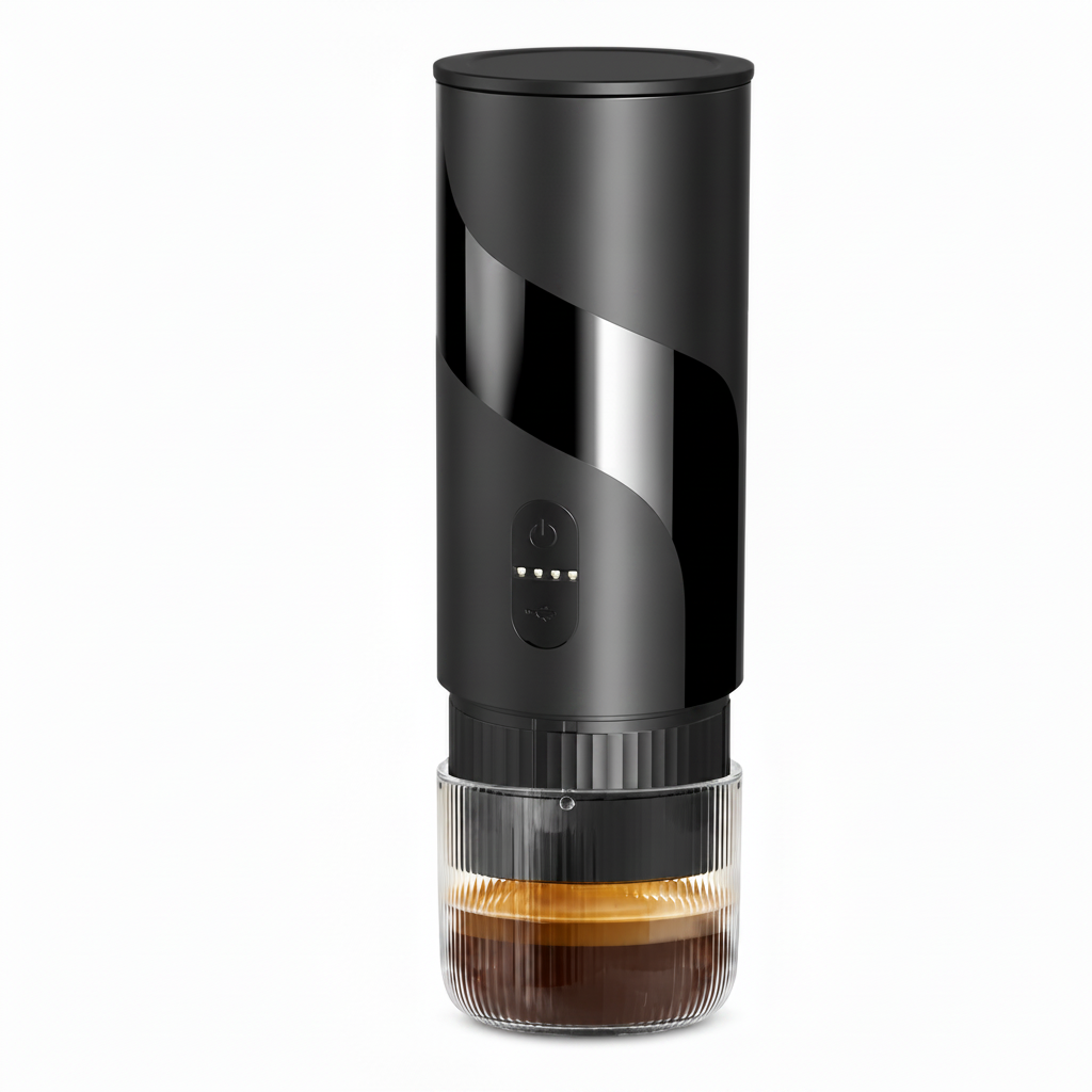 Yozcoffee Portable Espresso Maker 51mm 2-en-1 Terreno &amp; Cápsula Negro - imagen del producto