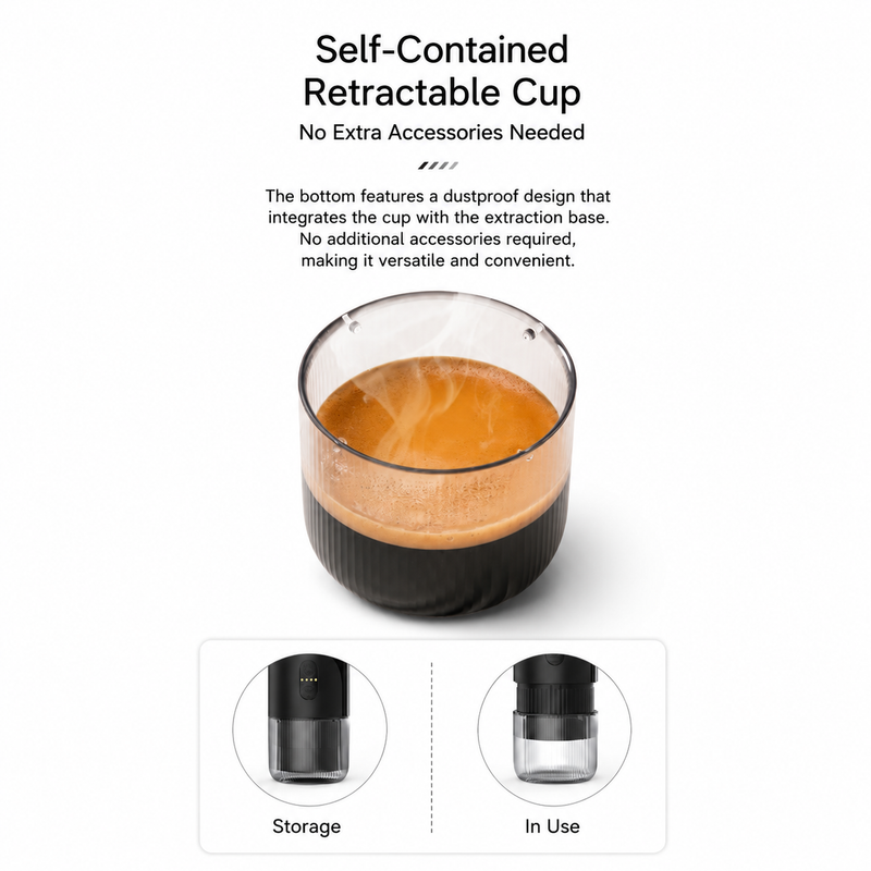 Yozcoffee Portable Espresso Maker 51mm 2-en-1 Terreno &amp; Cápsula Negro - imagen del producto