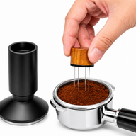 Yozcoffee Espresso Tamper WDT Distribuidor 53mm 2-en-1 de acero inoxidable negro - miniatura 1