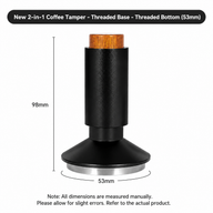 Yozcoffee Espresso Tamper WDT Distribuidor 53mm 2-en-1 de acero inoxidable negro - miniatura 5