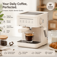 Cafetera espresso Yozcoffee de 20 bares con vaporizador y depósito de 1,8 l - miniatura 2
