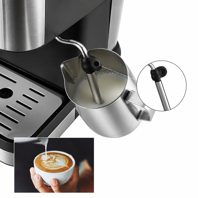 Máquina de café Yozcoffee Espresso 20 Bar 1,5L de acero inoxidable negro - imagen del producto