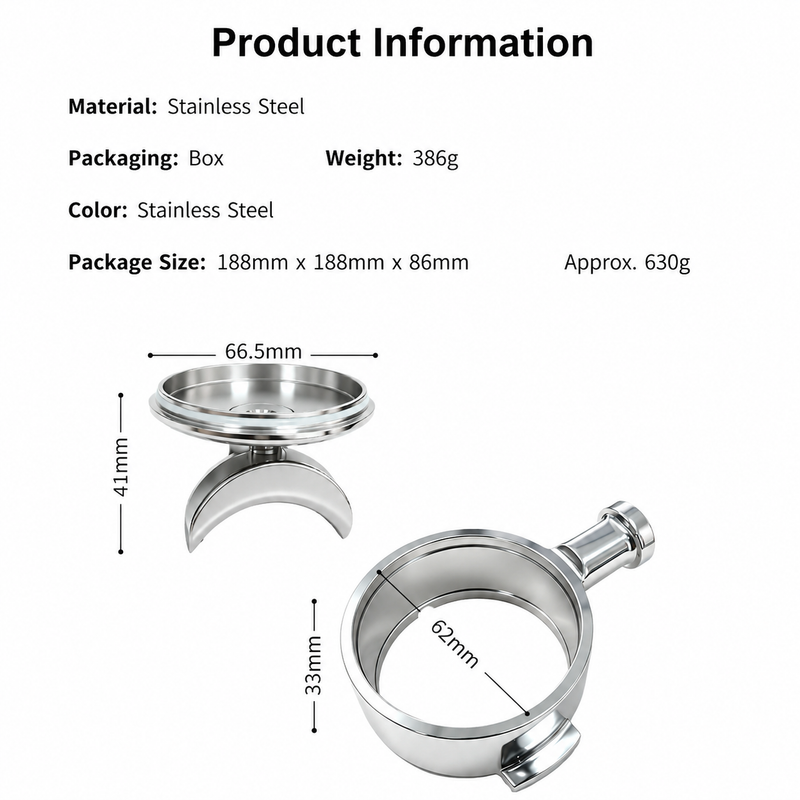 Yozcoffee E61 Portafilter 58mm Wood Handle Bottomless &amp; Spouted - imagen del producto