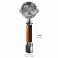 Yozcoffee E61 Portafilter 58mm Wood Handle Bottomless &amp; Spouted - miniatura 7