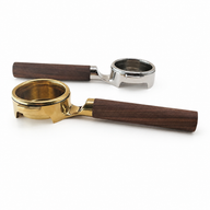 Yozcoffee E61 Inoxidable Portafilter 58mm Walnut Wood Handle Gold/Silver - miniatura 1