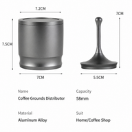 Yozcoffee Espresso Copa de Dosificación 58mm Aleación de aluminio Distribuidor Negro/plata - miniatura 5