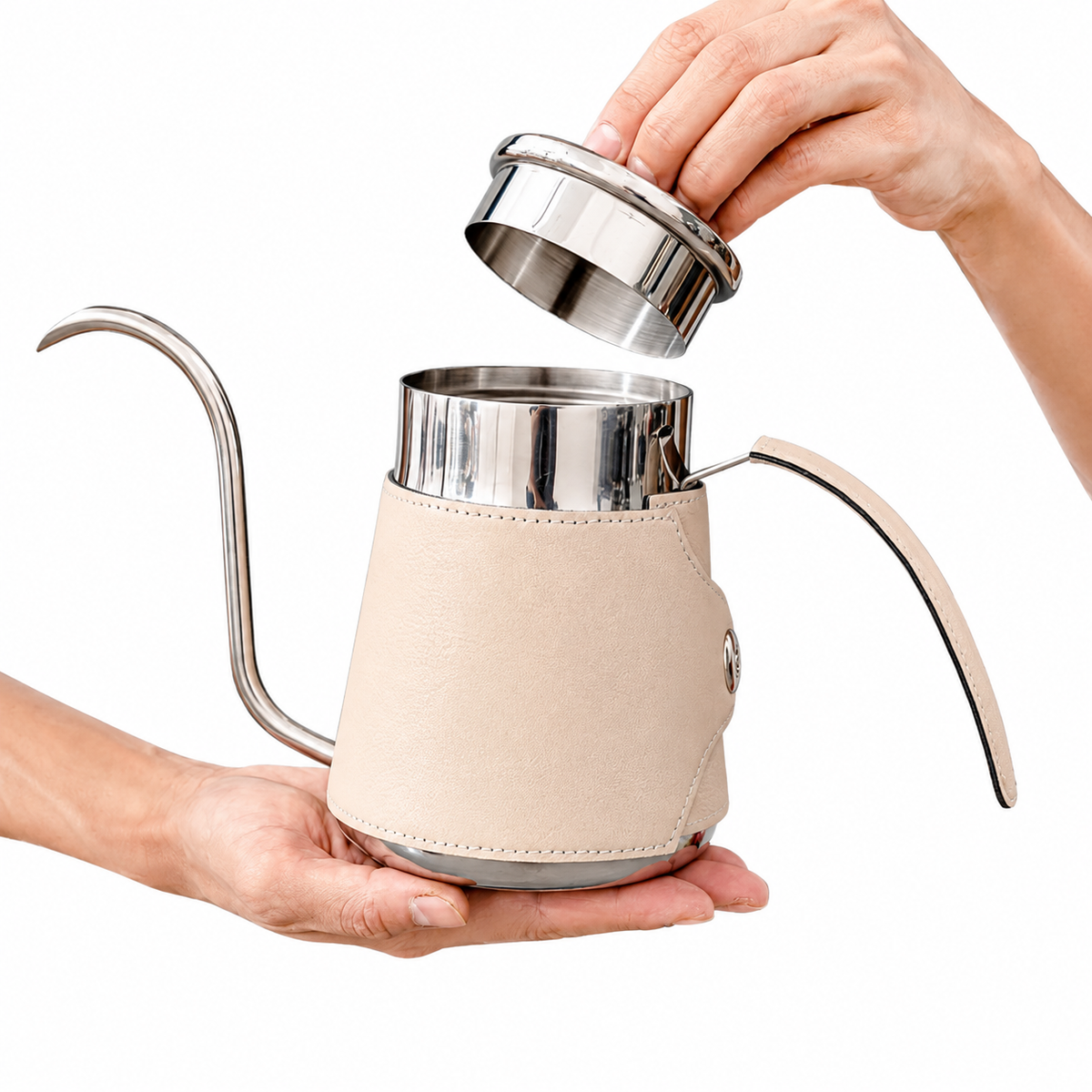 Yozcoffee Gooseneck Pour Over Kettle 600/700ml 304 de cuero de acero inoxidable - imagen del producto