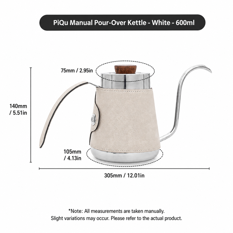 Yozcoffee Gooseneck Pour Over Kettle 600/700ml 304 de cuero de acero inoxidable - imagen del producto