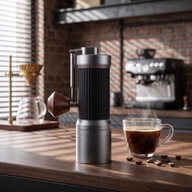 Yozcoffee Manual de aprendiz de café 40 Ajustes Acero Inoxidable Burr Negro/plata - miniatura 3