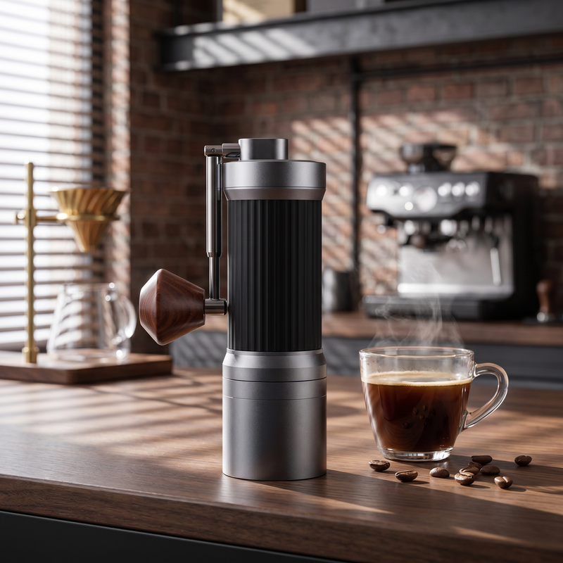 Yozcoffee Manual de aprendiz de café 40 Ajustes Acero Inoxidable Burr Negro/plata - imagen del producto
