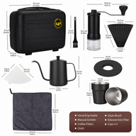 Yozcoffee Pour Over Coffee Set 9-Piece Burr Grinder Dripper Kit Negro - miniatura 6