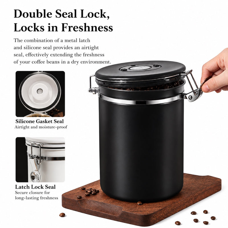 Yozcoffee Airtight Cafe Canister 1.5-2.8L 304 Acero Inoxidable - imagen del producto