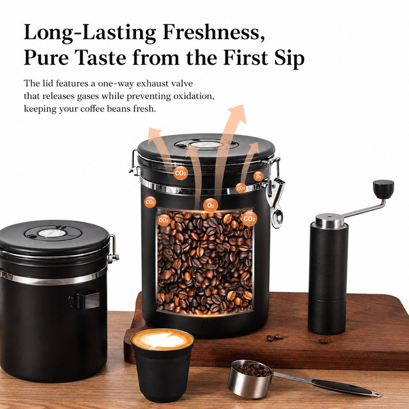 Yozcoffee Airtight Cafe Canister 1.5-2.8L 304 Acero Inoxidable - imagen del producto