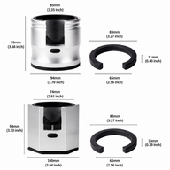Yozcoffee Espresso Tamping Stand Aluminum Alloy Ajustable Portafilter Plata/Gray - miniatura 6
