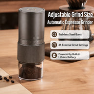 Molinillo automático de espresso Yozcoffee USB-C con 35 ajustes - miniatura 2