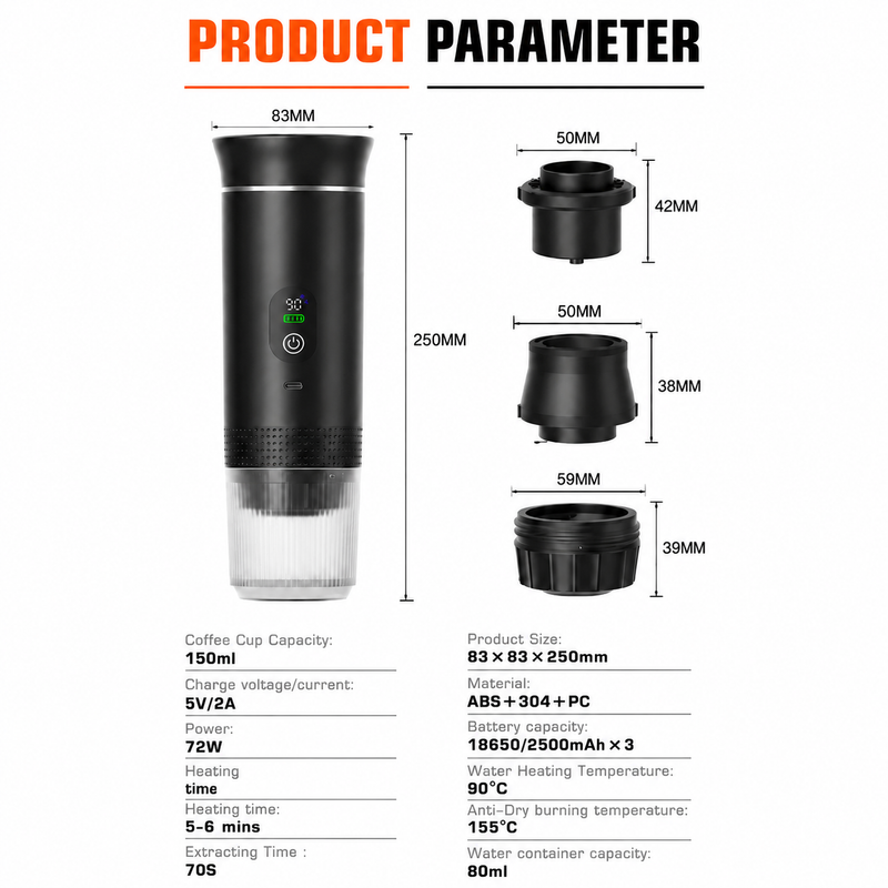 Yozcoffee Portable Capsule Coffee Machine NS/DG Capsules " Ground Coffee - imagen del producto