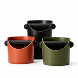 Yozcoffee Coffee Knock Box 0.45L ABS Rubber Metal Espresso Bar Negro/Orange/Olive