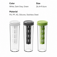 Yozcoffee Cold Brew Infuser Bottle 600ml BPA-Free Filtro blanco / gris / verde - miniatura 6