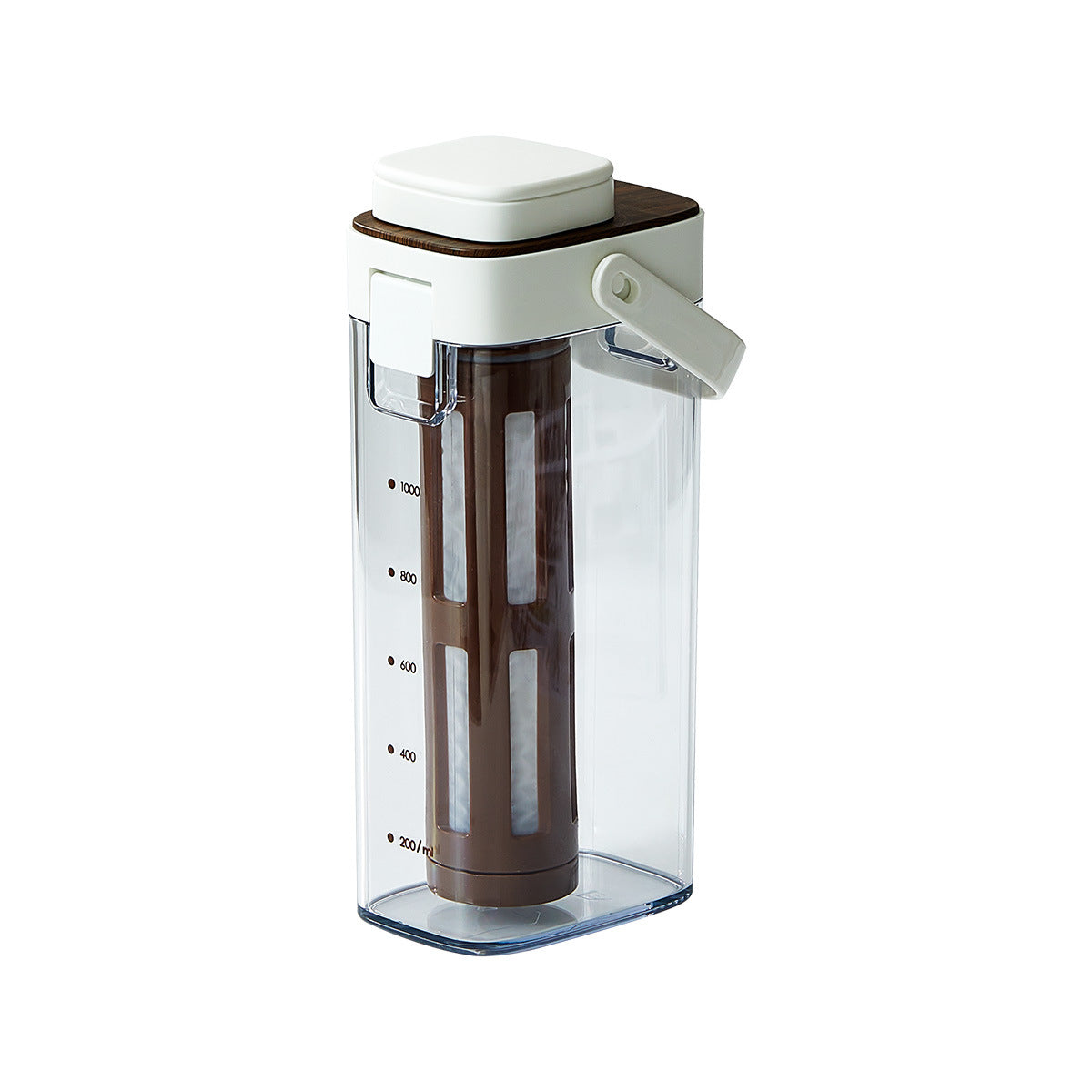 Jarra Yozcoffee para cold brew de 1000 ml con filtro sin BPA, albaricoque/blanco - imagen del producto
