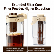 Jarra Yozcoffee para cold brew de 1000 ml con filtro sin BPA, albaricoque/blanco - miniatura 5