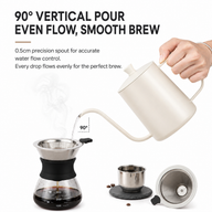 Hervidor Yozcoffee de cuello de cisne de 350/600 ml en acero inoxidable con boquilla de 5 mm - miniatura 4