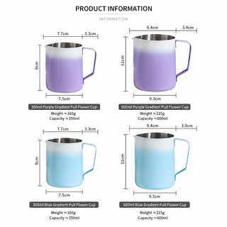 Yozcoffee Latte Art Milk Pitcher 350/600ml 304 de acero inoxidable — vista alternativa