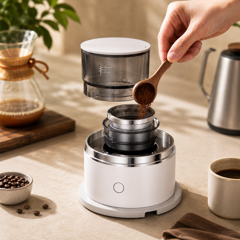 Cafetera pour-over portátil Yozcoffee de acero inoxidable 304 y Tritan - imagen del producto