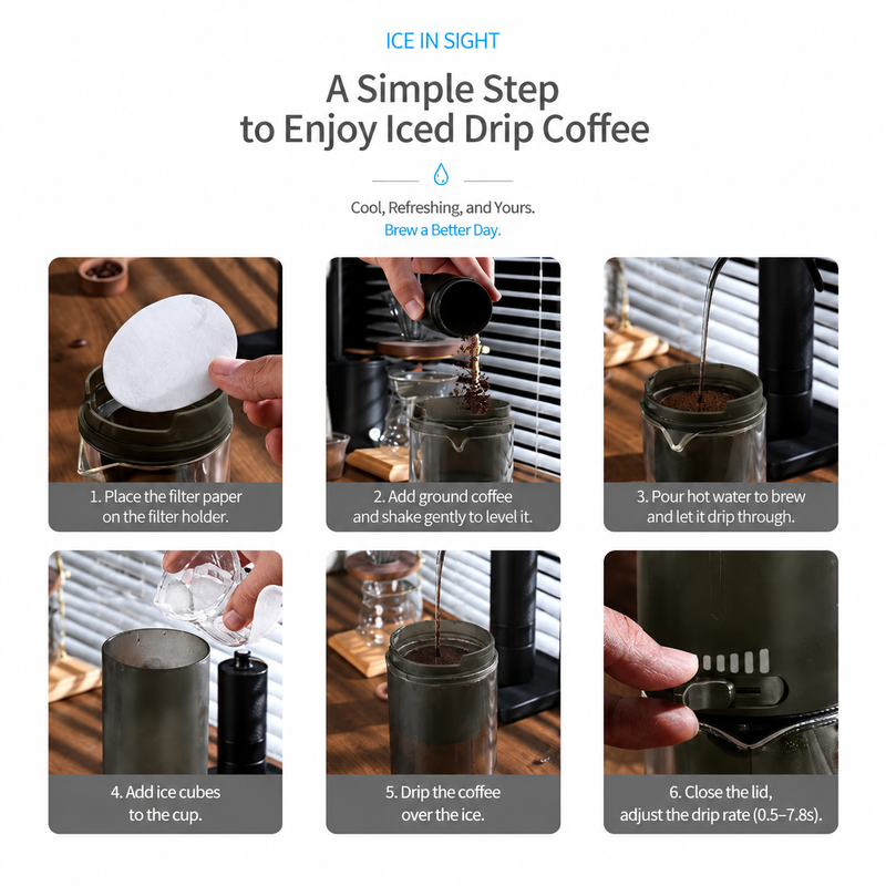 Cafetera cold brew Yozcoffee por goteo en frío con flujo ajustable - imagen del producto