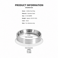 Yozcoffee Espresso Dosificación embudo 51/53/58mm Plata de acero inoxidable magnético - miniatura 4