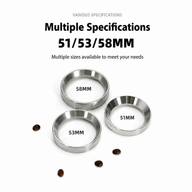 Yozcoffee Espresso Dosificación embudo 51/53/58mm Plata de acero inoxidable magnético - miniatura 5