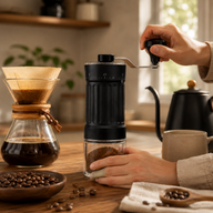 Molinillo manual Yozcoffee con 40 ajustes, muelas cerámicas y recipiente de vidrio - miniatura 2