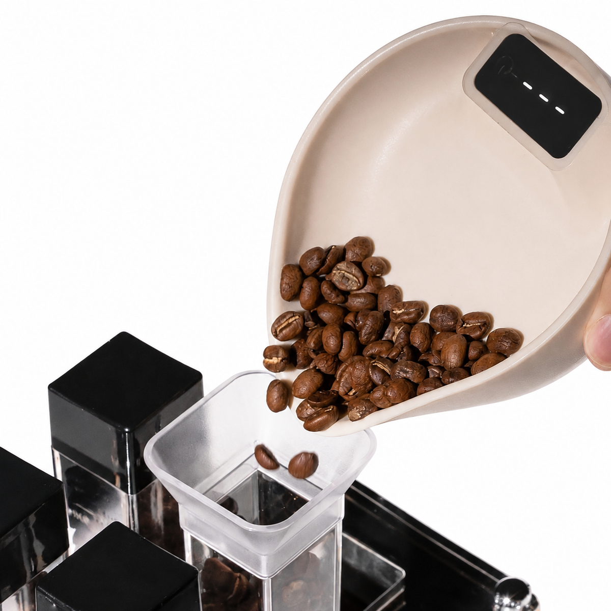Yozcoffee Café Bean Scale Scoop Mini herramienta de dosificación digital Beige/Black - imagen del producto