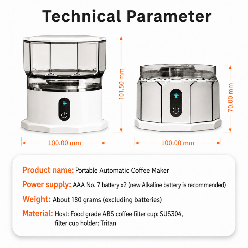 Yozcoffee portable cafetera automatico 160ml Mini Drip Brewer - imagen del producto