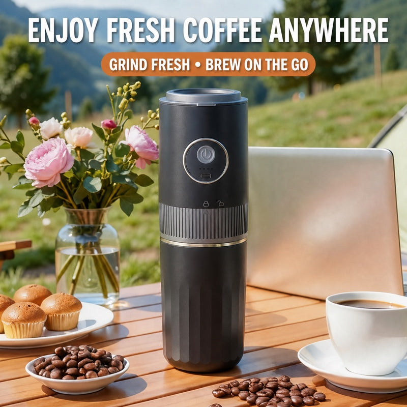 Molinillo de café eléctrico portátil Yozcoffee con cafetera - imagen del producto