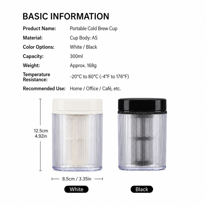 Yozcoffee Portable Cold Brew Cup 300ml con filtro incorporado - imagen del producto