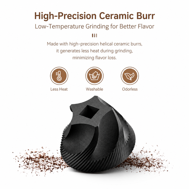 Molinillo eléctrico recargable Yozcoffee con 40 ajustes y muelas cerámicas - imagen del producto
