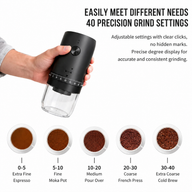 Molinillo eléctrico recargable Yozcoffee con 40 ajustes y muelas cerámicas - miniatura 6
