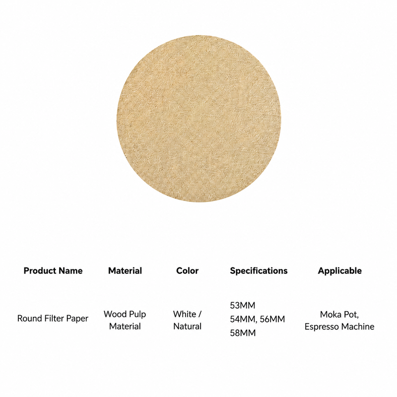 Filtros de papel Yozcoffee para cafetera moka de 53-58 mm, pulpa de madera, 100 unidades - imagen del producto