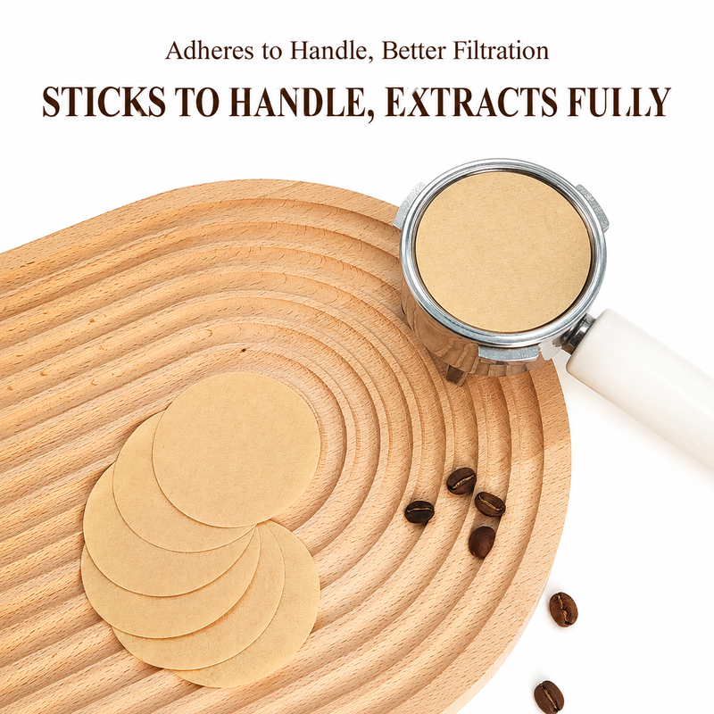 Filtros de papel Yozcoffee para cafetera moka de 53-58 mm, pulpa de madera, 100 unidades - imagen del producto